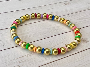 Gold Ball Color Spacer Band, 6mm, TWO