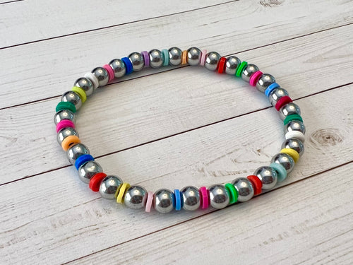 Silver Ball Color Spacer Band, 6mm, ONE