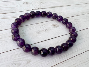 Amethyst Stone Bracelet, 8mm