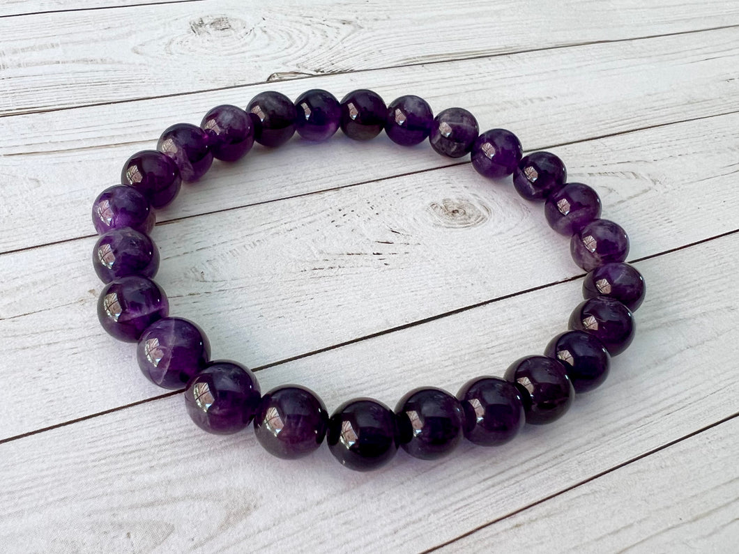 Amethyst Stone Bracelet, 8mm
