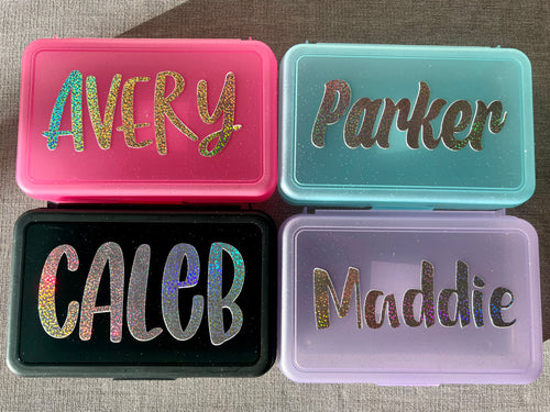 Glitter Pencil Box with Name