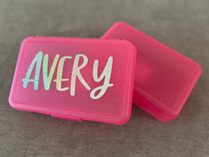 Glitter Pencil Box with Name